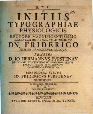 De initiis typographiae physiologicis
