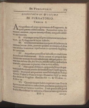 Disputatio XV. & Ultima. De Purgatorio.