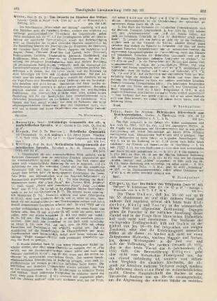461-462 [Rezension] Strack, Hermann L., Hebräische Grammatik mit Übungsbuch. 14. Aufl., neubearb. v. Alfred Jepsen