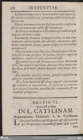 Oratio VI. quae est prima In L. Catilinam