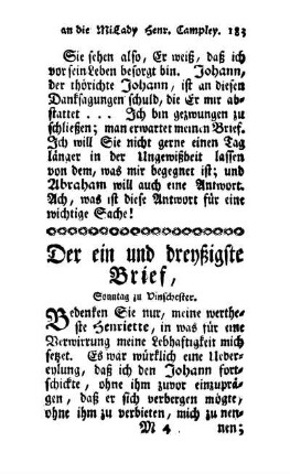 Der ein und dreyßigste Brief [-] Der sieben und dreyßigste Brief