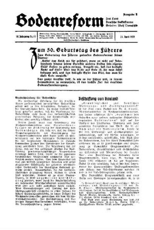 Zum 50. Geburtstag des Führers