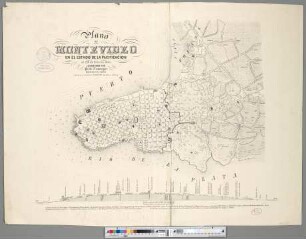 Plano De Montevideo En El Estado De La Pacificacion : al 20 de Febrero 1865