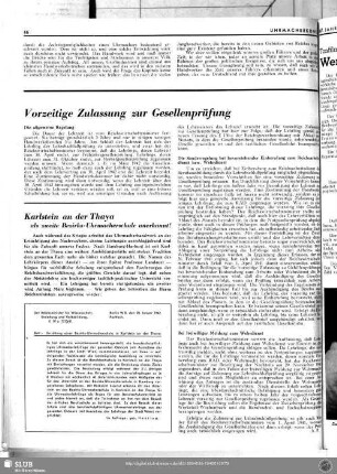Vorzeitige Zulassung zur Gesellenprüfung