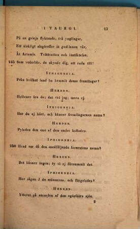 Euripides Iphigenia Tauris : Svethice reddita. Praeside Afelio Gabr. Sjöström, 2