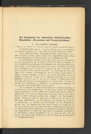 Die Landgesetze der ehemaligen südafrikanischen Republiken "Transvaat und Oranje-Freistaat."