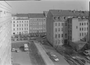 Seminarstraße : Dresden-Friedrichstadt, Seminarstraße. Blick auf die Wohnhäuser an der Südseite