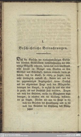 I. Geschichtliche Betrachtungen