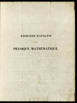 Tome 2: Exercices d'analyse et de physique mathématique. Tome Deuxième