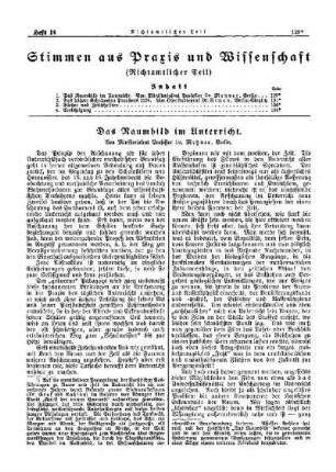 Das Raumbild im Unterricht : [Nichtamtlicher Teil]