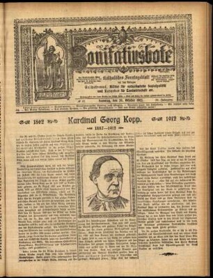 Erste Ausgabe vom Sonntag, den 20. Oktober 1912.