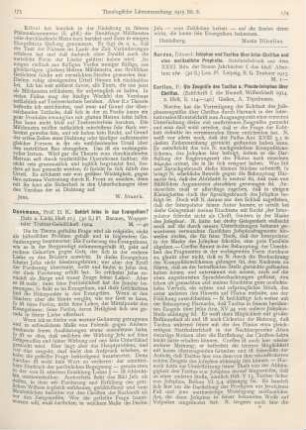 173-174 [Rezension] Dunkmann, Karl, Gehört Jesus in das Evangelium?