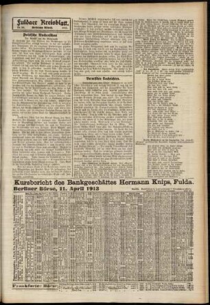 Dritte Ausgabe vom Samstag, den 12. April 1913.