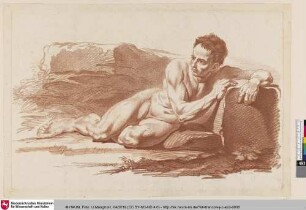 [Aktstudie eines jungen Mannes, liegend]