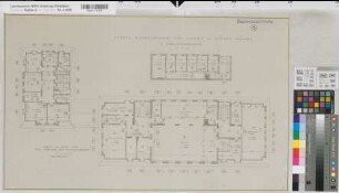 Rüthen (Rüthen) Staatliche Aufbauschule für Jungen Grundriß 2. Obergeschoß 1954 1 : 100 45 x 74 Pause Staatshochbauamt Soest