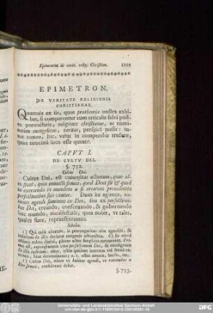 Epimetron. De Veritate Religionis Christianae.