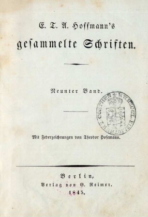 Bd. 9: [Klein Zaches genannt Zinnober. Prinzessin Brambilla]