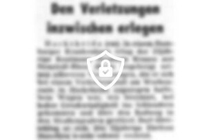 Den Verletzungen inzwischen erlegen