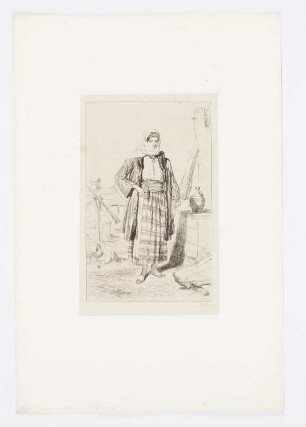 Femme Valaque du village de Cunar, Blatt 9 der Folge "Bevölkerung der Donauprovinzen im Jahr 1854"