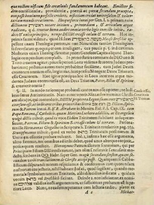E synopsi theol. judaicae locum III. De creatione