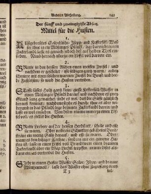 Der fünff und zwaintzigiste Absatz. Mittel für die Husten