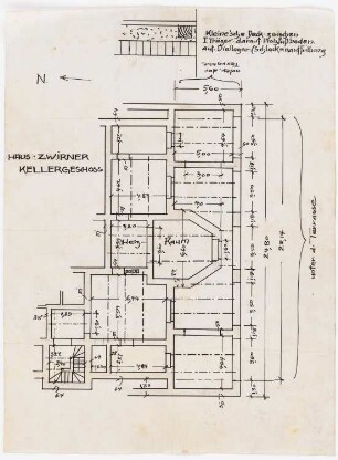 Wohnhaus und Jugendheim Zwirner, Löwenberg: Grundriss Kellergeschoss
