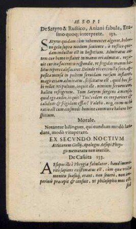 Ex secundo Noctium Atticarum Gellii, Apologus Aesopi Phrygis memoratu non inutilis.