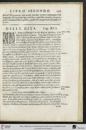 Cap. XCI. Delle Dita