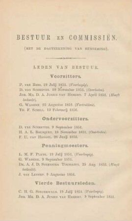 Bestuur en commissien