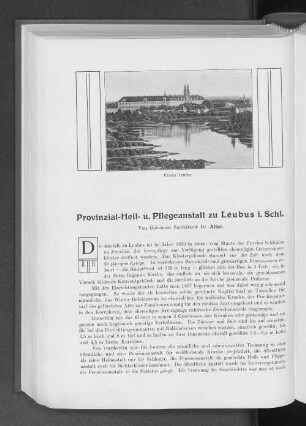 Provinzial-Heil u. Pflegeanstalt zu Leubus i. Schl.