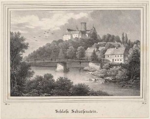 Die Burg Scharfenstein (Drebach-Scharfenstein) über der Zschopau im Erzgebirge, aus der Zeitschrift Saxonia, 3. Band 1837