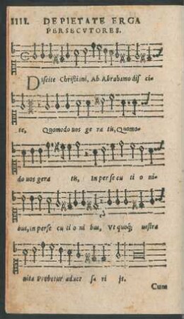 IIII. De Pietate Erga Persecutores.
