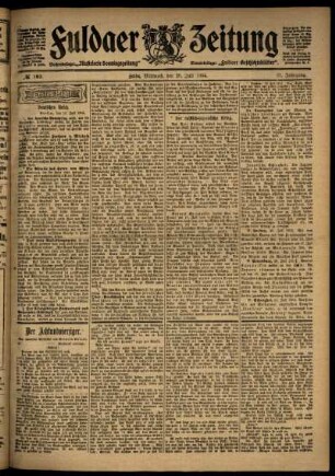 Erste Ausgabe vom Mittwoch, den 20. Juli 1904.