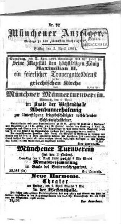 Neueste Nachrichten aus dem Gebiete der Politik. 1864, [a] = Münchener Anzeiger, 4 - 6