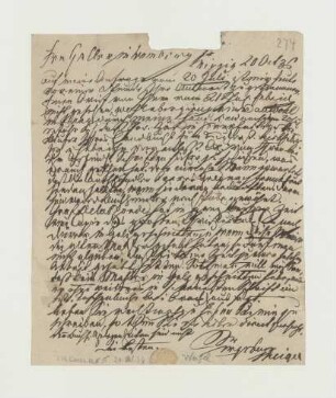 Brief von Johann August Gottlob Weigel an Joseph Heller