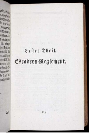 Erster Theil. Escadron-Reglement