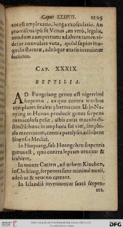 Caput XXXIX: Reptilia