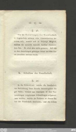 X. Schriften der Gesellschaft.