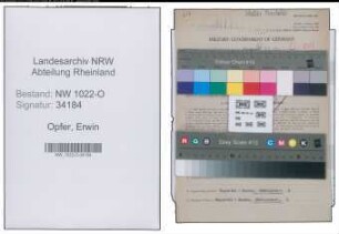 Entnazifizierung Erwin Opfer , geb. 23.07.1909 (Schlosser)