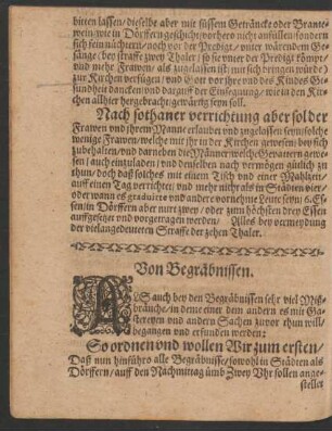 Von Begräbnissen