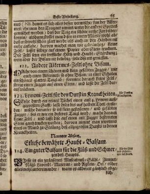 Neunter Absatz. Etliche bewährte Haubt-Balsam