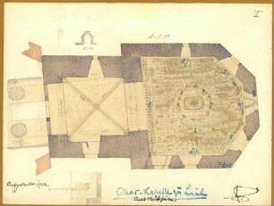 Liel Chorkapelle der Kirche Liel Grundriss mit Angabe der Deckenbeschaffenheit