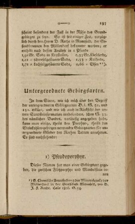 [II.] Untergeordnete Gebirgsarten