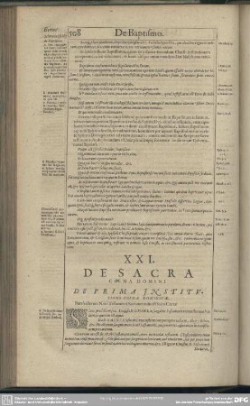 XXI. De Sacra Coena Domini