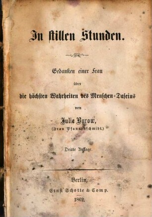 Gedanken einer Frau über die höchsten Wahrheiten des Menschen-Daseins