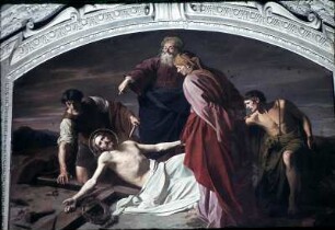 Jesus wird ans Kreuz genagelt