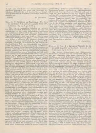 548-550 [Rezension] Ebrard, Aug., E. v. Hartmann’s Philosophie des Unbewussten dargestellt und beurtheilt