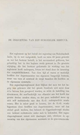 De inrichting van het burgerlijk bestuur