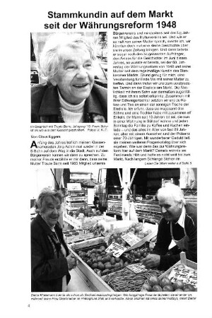 Stammkundin auf dem Markt seit der Währungsreform 1948