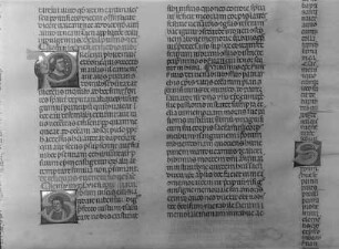 Glossa Joannis Andreæ in Clementinas — Initiale P und S mit männlichen Köpfen, Folio fol. 38 r